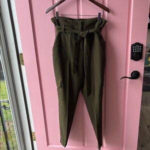 New York & Company Dark Green Belted Trousers